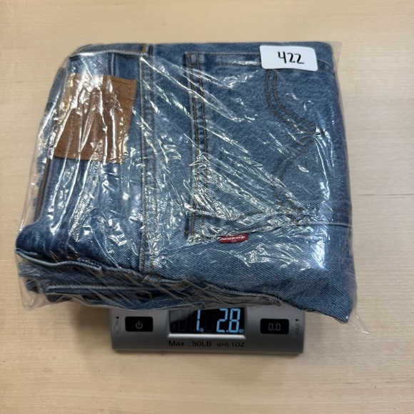 Levi’s Wedgie Straight Jeans Women’s 26 Button Fly Frayed Hem Blue Denim - Picture 13 of 16